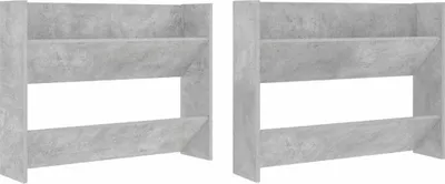 Obrázek produktu pro vidaXL Nástěnné skříňky na boty 2 ks. Betonově šedé 80x18x60 cm odvozený dřevěný výrobek