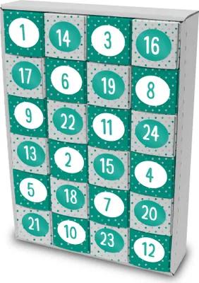 Produktbild von itenga SET Adventskalender zum Füllen Würfel 6,5cm + Sticker Z34 + Würfel (Punkte)
