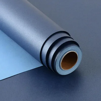 Image de Papier d'emballage bleu, dimensions 43 x 10 mètres, idéal pour les anniversaires et Noël