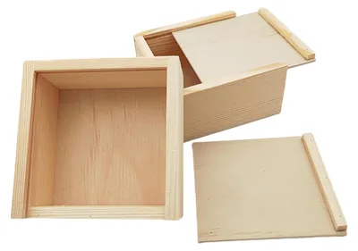 Immagine prodotto di Set di 2 scatole di legno non trattato per l'organizzazione, con coperchio scorrevole