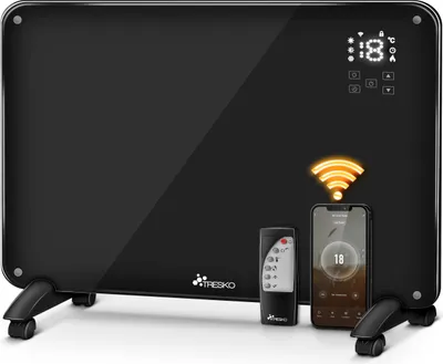 Image de Tresko Convecteur en verre 2000W WiFi Noir