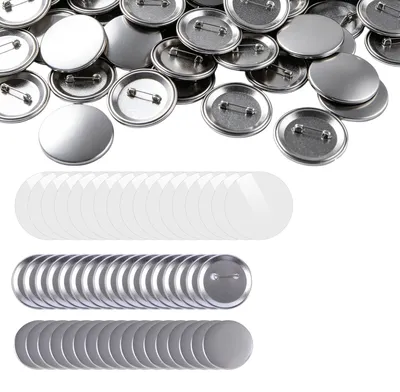 200 Buttonrohlinge 32 mm Metall DIY Anstecknadeln Zubehör