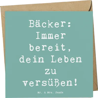 Produktbild von Mr. & Mrs. Panda doppelkarte Spruch Bäcker Freude - Meeresbrise - Geschenk, Brot, n, Beruf, Klappkarte, faltkarte, Backstube, Berufsprodukte, Respekt, Backen