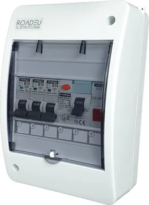 Produktbild von RoadEu - Leitungsschutzschalter - Komplett mit Leuchtmelder Signalleuchte LED - Fi Schutzschalter 40A - 16A Sicherungsautomat und 10A "B"