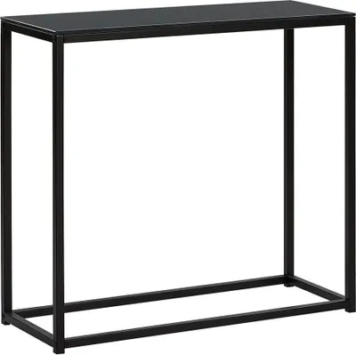 Obrázek produktu pro BELIANI Konzolový stůl černá MDF deska stolu, kovový rám, vzhled dřeva, obdélníkový, průmyslový moderní