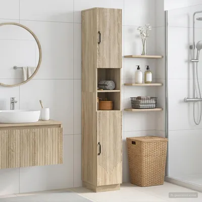 Obrázek produktu pro Maison Exclusive – Skříňka do koupelny s otevřenou policí, Imitace Sonoma