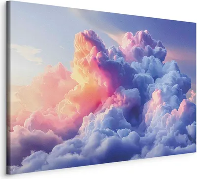 Produktbild von Italienischer Leinwand Leinwandbild - Clouds Like Painted: Artistic Brushes of Dawn Painting the Sky 120x80 cm Muster b-H-10027-b-a