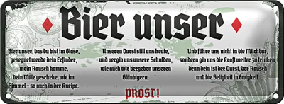 Produktbild von Blechschild Spruch 27x10cm Bier Unser weißes Schild