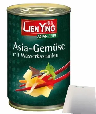 Produktbild von Lien Ying Asia-Gemüse mit Wasserkastanien (400g Dose) + usy Block