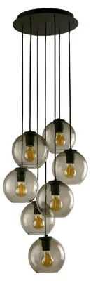 Produktbild von Hängeleuchte Ø 30 cm E27 Schwarz Glas Metall Retro Hängelampe
