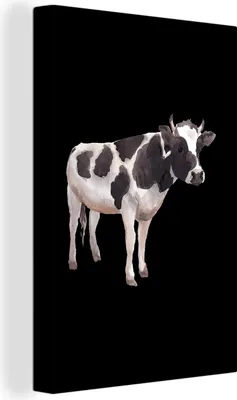Obrázek produktu pro OneMillionCanvasses® - Obrazy na plátně - 90x140 cm, Kráva - Černá - Bílá, nástěnný tisk Nástěnná dekorace - Nástěnná dekorace - Ložnice