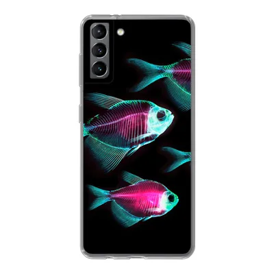 Produktbild von MuchoWow® Handyhülle Schutzhülle Hülle für Samsung Galaxy S21 Plus Fisch - Lila - Blau Silikon Softcase Handy Hülle - Handy-Tasche