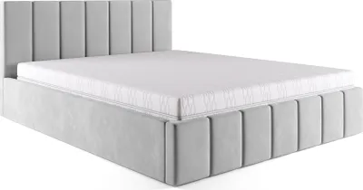 Produktbild von FEDVE Polsterbett Doppelbett Pesaro Bett Bettkasten 120x200 cm Hellgrau