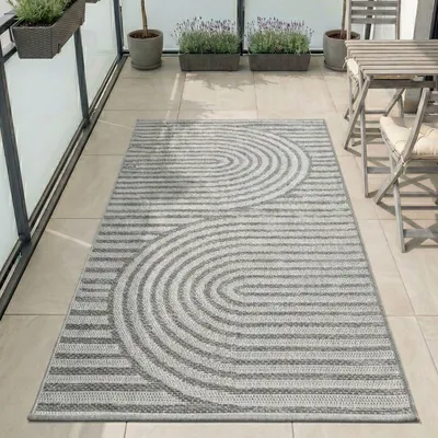 Produktbild von Carpetsale24 Outdoor Teppich Wetterfest & UV-beständig, ideal für Küche, Balkon, Terrasse, Garten, Wohnzimmer, Grösse: 80x150 cm