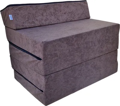 A folded mattress or futon is shown against a white background.