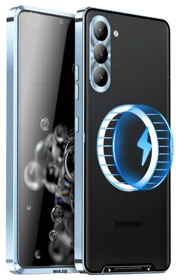 Immagine prodotto di Per Samsung Galaxy S25 5G Magnetic Magsafe Frosted Metal Design Custodia Protettiva Blu