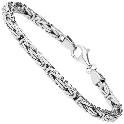 Produktbild von 3,9mm Armband Armkette Königsarmband aus 925 Silber rhodiniert 21cm