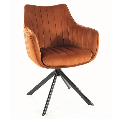 A studio shot of a swivel chair.