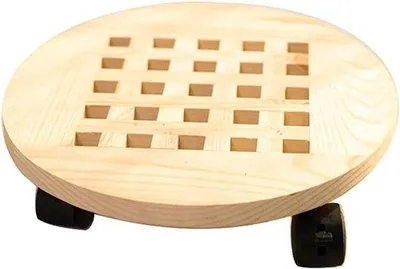 Produktbild von Holz Gartenwagen Caddy 25 cm / 98 Zoll Blumenvasenwagen mit Rädern korrosionsbeständig wasserdicht mit 360-Grad-Drehwagen für Innen- und Außenbereiche Gärten (natürliche Tannenholz)