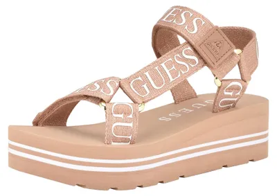 Productafbeelding van GUESS Avin sandalen met wigvormige hak, voor dames, roze goud, maat 39 EU