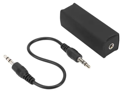 Obrázok produktu pre 3,5 mm/0,14 palca – izolujúci filter proti rušeniu zemnou slučkou, čierny, 20 Hz – 20 kHz, pre domáce a automobilové stereo systémy