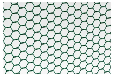 Produktbild von Maschendrahtzaun Sechseckgeflecht grün | Maschenweite 25 x 25 mm | Höhe 500 mm | Länge 10 m | Hasendraht | Volierendraht | Kaninchendraht | Drahtzaun