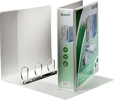 Produktbild von LEITZ Präsentations Ringbuch A4 Überbreite weiß 4 D Ring Rückenbreite: 77 mm
