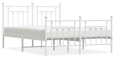 Obrázok produktu pre vidaXL Posteľná posteľ s čelom a nohami kovová biela 140x200 cm