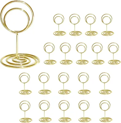 Produktbild von Los mit 20 Tischständern, Mini-Tischkartenhaltern, Tischkartenhaltern, Tischständer-Fotokarte Nom Place Tischnummer-Tischhalterung für Hochzeitstisch-Nummern