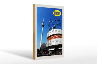 Produktbild von Holzschild Reise 20x30cm Berlin Alexanderplatz Weltzeituhr