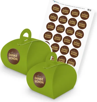 Produktbild von itenga SET kleines Dankeschön (Motiv 19) 24x Geschenkschachtel mit Griff grün +