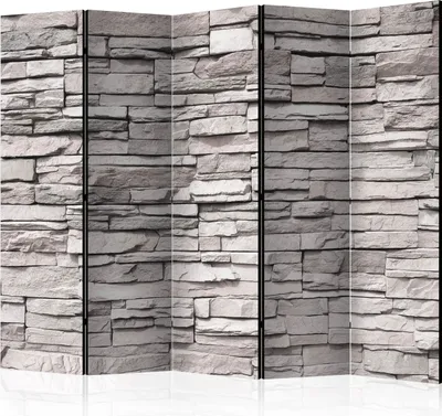 Produktbild von 5-teiliger Doppelseitiger Vlies Paravent - Stony Elegance II 225x172 cm f-A-0588-z-c