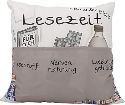 Produktbild von Kissen aus Stoff Sofahelden Lesekissen mit Taschen und Deko