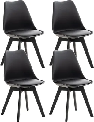 Produktbild von 4er Set Stuhl Linares Kunststoff schwarz/schwarz