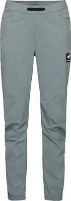 Graue Trekkinghose für Damen von Mammut; Modell "Massone Light Pants"; schmal geschnitten mit elastischem Bund.