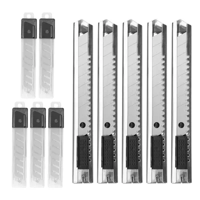 Produktbild von Werkzeugkönig Cuttermesser Set, 5 Stück inkl. 50 Ersatzklingen