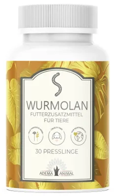 Produktbild von Adema Animal® Wurmolan - Wurm Tabletten - Wurmmittel Hund - Εntwurmеn für Hunde - mit natürlichen Inhaltsstoffen - Wurmkur - für Hunde und Katzen