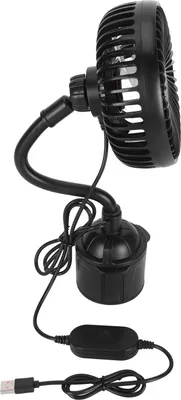 Obrázek produktu pro Ventilátor do auta Výkonný, tichý, 3 rychlosti, nastavitelný, přenosný, napájený přes USB, s ohebným krkem, pro auta, nákladní vozy, karavany, autobusy