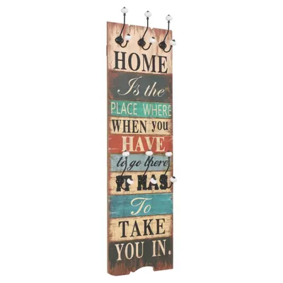 Immagine prodotto di Appendiabiti da Parete con 6 Ganci HOME IS 120x40 cm