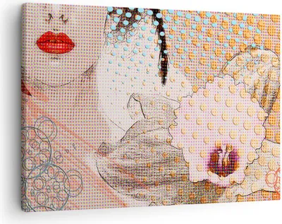 Produktbild von Bild auf Leinwand - Leinwandbild - Blume Dame Kleid Eleganz - 70x50cm - Wand Bild - Wanddeko - Leinwanddruck - Bilder - Kunstdruck - Wanddekoration - Leinwand bilder - Wandkunst - AA70x50-3140