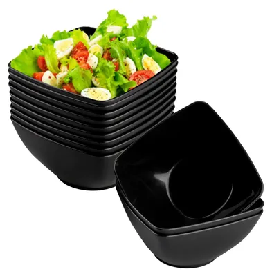 12er-Set schwarze Dipschalen aus PP, spülmaschinenfest, 600 ml