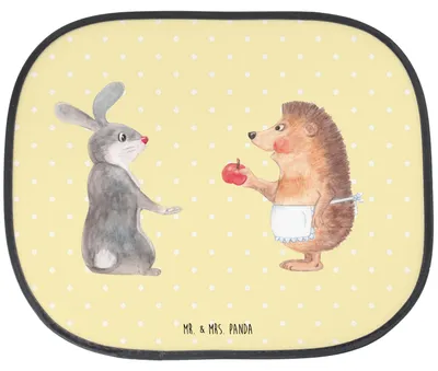 Produktbild von Mr. & Mrs. Panda Auto Sonnenschutz Hase Igel - Gelb Pastell - Geschenk, Sonnenblende, Herzschmerz, Trösten, und, Liebe Spruch, Lustige Sprüche, für, Hitzeschutz