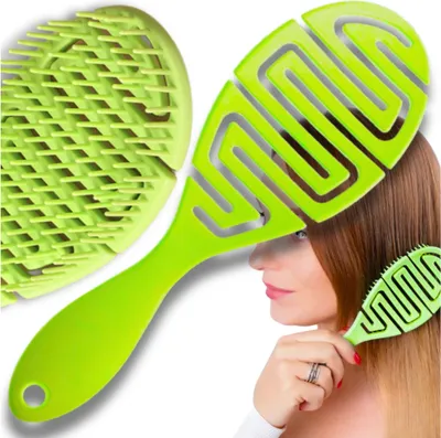 Produktbild von Flexible Bürste zur Haarmassage und zum Stylen, zartgrün