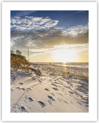 Produktbild von Poster - Poster ohne Rahmen - Sand Gras Meer - 40x50 cm - Wand Bild - Wanddeko - Wandbilder - Kunstposter - Wandposter - Bilder - Kunstdruck - Wanddekoration - Wandbild - P2XPA40x50-4781