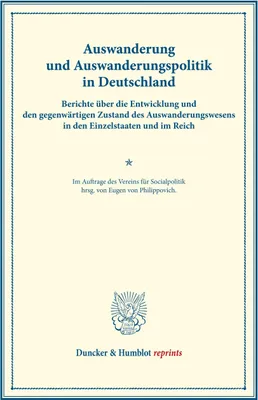 Produktbild von Auswanderung und Auswanderungspolitik in Deutschland.