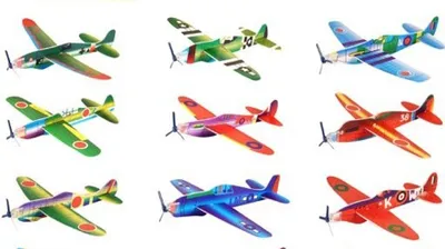 Produktbild von 12x Styropor Gleiter Flieger Flugzeug Wurfgleiter Fighter 22cm Mitgebsel Tombola