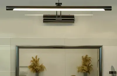Produktbild von Spiegelleuchte Metall LED IP44 55 cm breit mit Schalter Chrom 4000 K neutralweißes Licht 850 lm