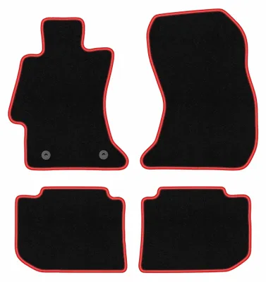 Immagine prodotto di Tappetini in moquette per Subaru XV 2011-2017 (crossover) – set 4 pezzi, nero/rosso, su misura – Wielganizator CARLUX