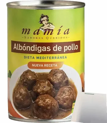 Produktbild von Mamia Hühnerfleischbällchen (400g Dose) + usy Block