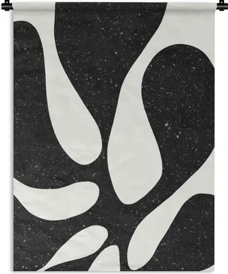 Produktbild von MuchoWow® Wandteppich Wandbehang Pflanze - Schwarz - Minimalismus 120x160 cm Tapisserie Dekoration Wandtuch - Wohnzimmer - Moderne